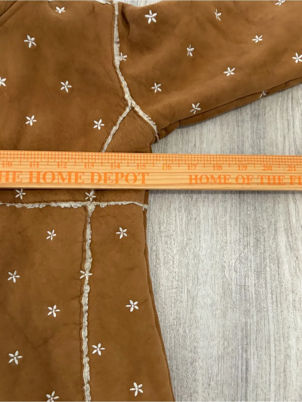 GAP Kids Hooded Coat Faux Suede Nordic Embroidered Shearling Girls 5T Cottage